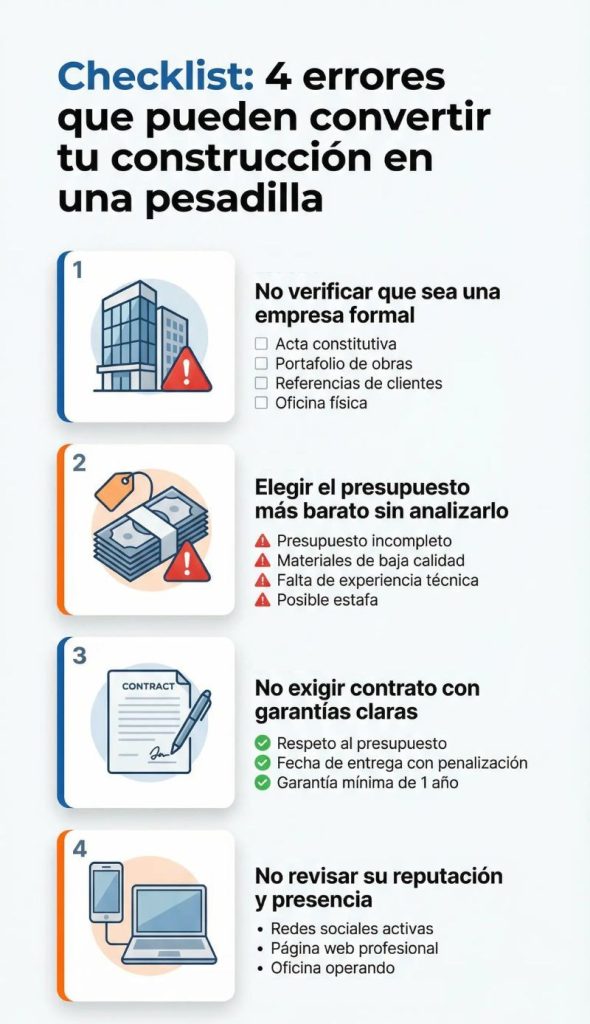 Checklist para elegir una constructora confiable en Mérida