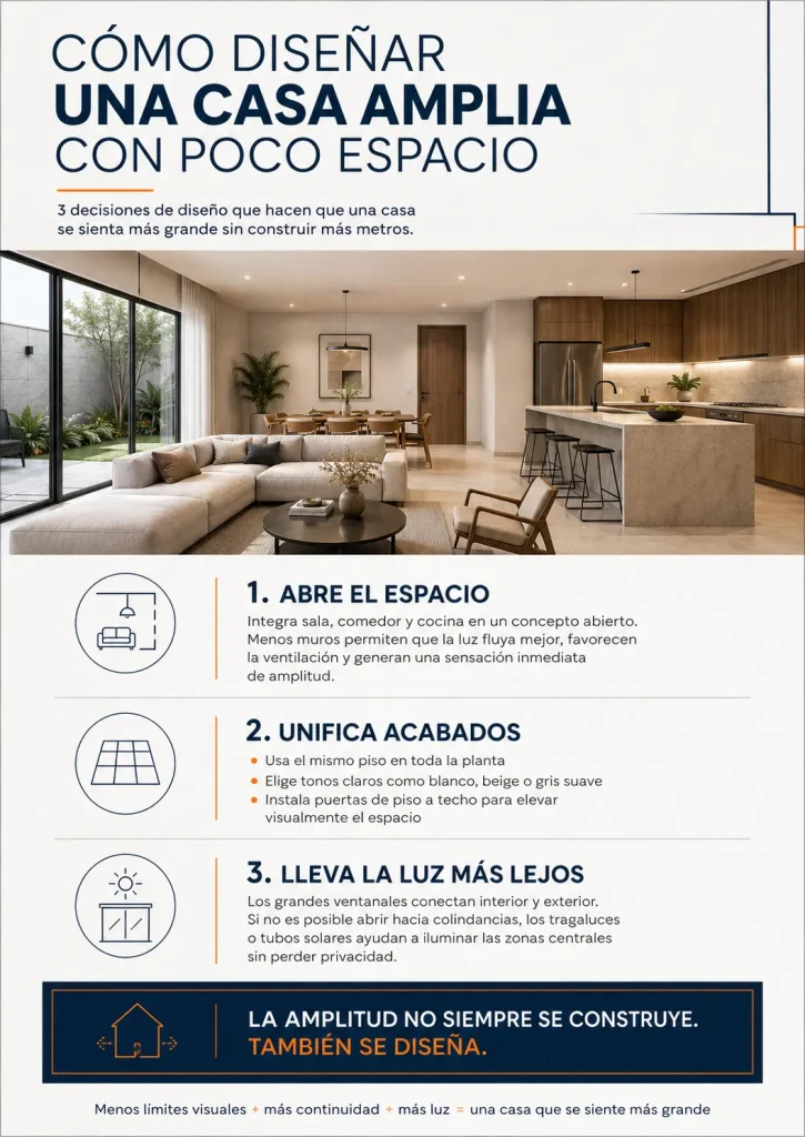 Cómo diseñar una casa más amplia sin construir más metros