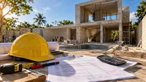 Cotización de obra residencial con notas de sobrecostos e imprevistos en construcción en Mérida.